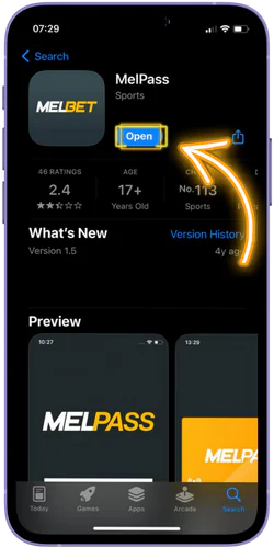 Ouverture application