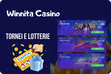 Tornei e lotterie Winnita con montepremi fino a 155 000€ per i giocatori italiani